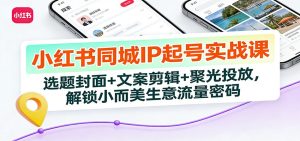小红书同城IP起号实战课：选题封面+文案剪辑+聚光投放，解锁小而美生意流量密码-瀚宇网创