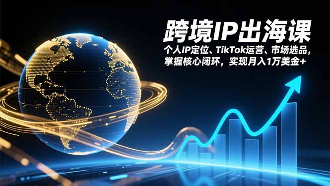 跨境IP出海课,个人IP定位、TikTok运营、市场选品,掌握核心闭环,实现月入1万美金+-瀚宇网创