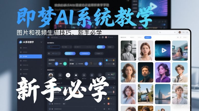 即梦AI系统教学，图片和视频生成技巧，新手必学-瀚宇网创