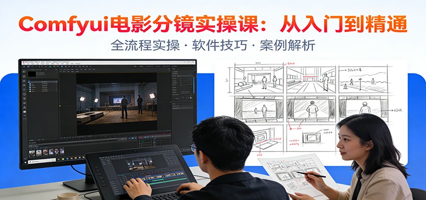 ComfyUI电影分镜实操课：分镜一致性，全流程AI视频制作，零基础也能做专业分镜-瀚宇网创