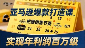 亚马逊爆款打造课,大促节点、全年规划、淡旺季打法,把握销售节奏,实现年利润百万级-瀚宇网创