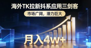 海外TK拉新抖系应用三剑客，市场广阔，潜力巨大，月入1w+-瀚宇网创