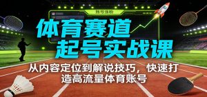 体育赛道起号实战课：从内容定位到解说技巧，快速打造高流量体育账号-瀚宇网创