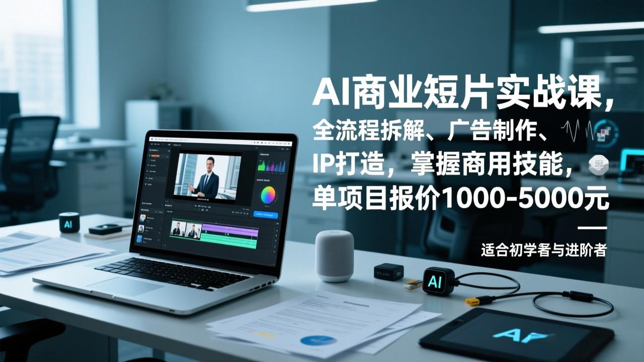 AI商业短片实战课,全流程拆解、广告制作、IP打造,掌握商用技能,单项目报价1000-5000元-瀚宇网创