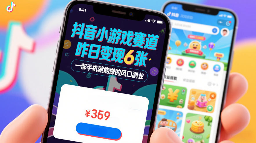 抖音小游戏赛道,昨日变现600+,零基础一部手机就能做的风口副业【揭秘】-瀚宇网创