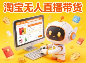 淘宝无人直播带货，24小时自动卖货，月佣金1W+，不违规不封号，不用露脸-瀚宇网创