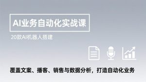 AI业务自动化实战课，20款AI机器人搭建，覆盖文案、播客、销售与数据分析，打造自动化业务-瀚宇网创