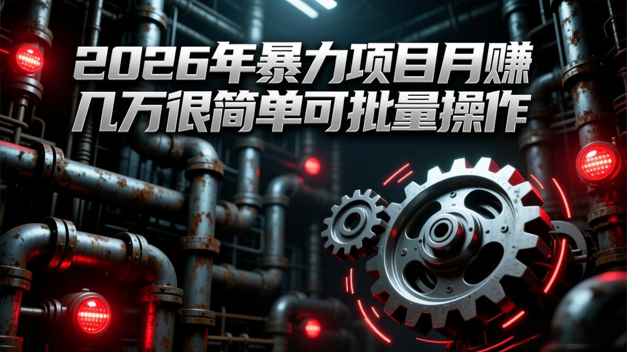 2026年暴力项目月赚几万很简单可批量操作，成本低，利润大-瀚宇网创