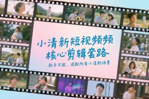 小清新短视频核心剪辑套路,新手万能,适配所有小清新场景-瀚宇网创