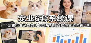 宠业6套系统课：宠物行业从趋势认知到短视频直播带货全流程-瀚宇网创