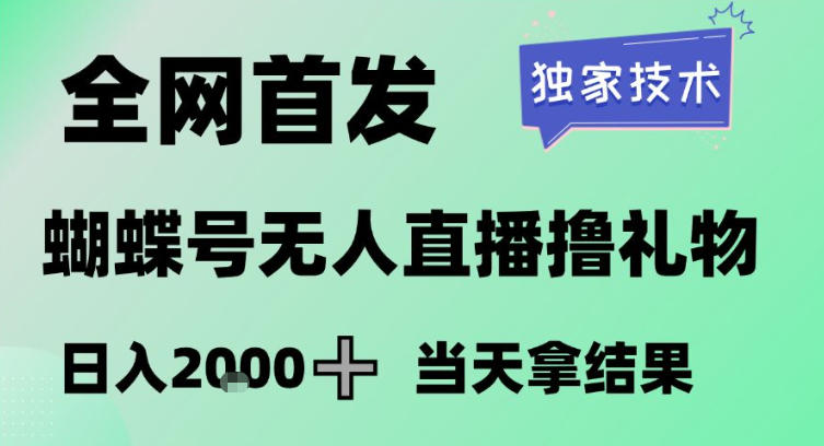 2026最新蝴蝶号无人直播掘金,独家技术,全网首发小白做了一个月收益3W,长期稳定可做【揭秘】-瀚宇网创