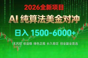2026 全新美金对冲项目，不套平台赠金，不封号，纯算法对冲，日入 1500-6000+-瀚宇网创