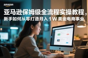 亚马逊保姆级全流程实操教程，新手如何从零打造月入1W美金电商事业-瀚宇网创