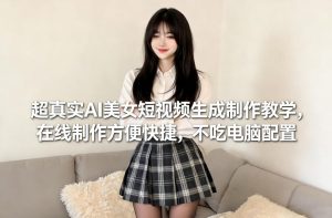 超真实AI美女短视频生成制作教学，在线制作方便快捷，不吃电脑配置，快速起号涨粉-瀚宇网创