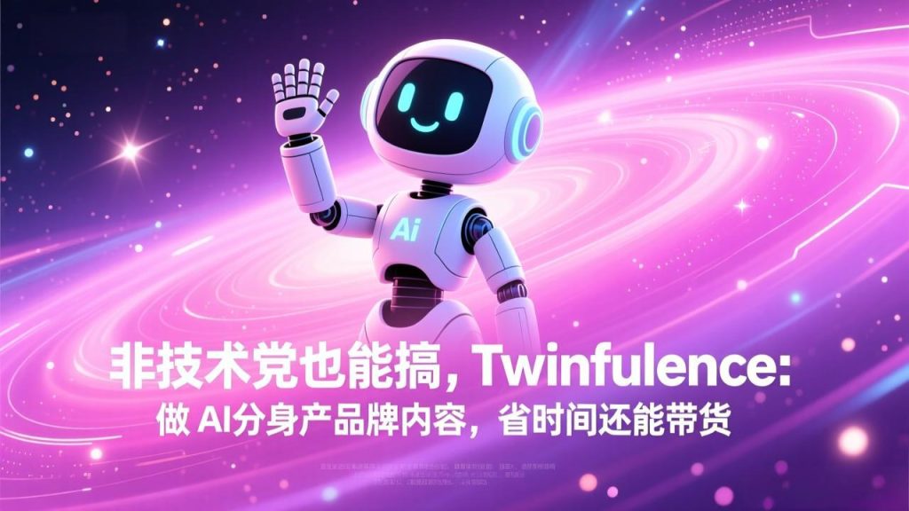 非技术党也能搞!Twinfluence:做 AI 分身产品牌内容,省时间还能带货-瀚宇网创
