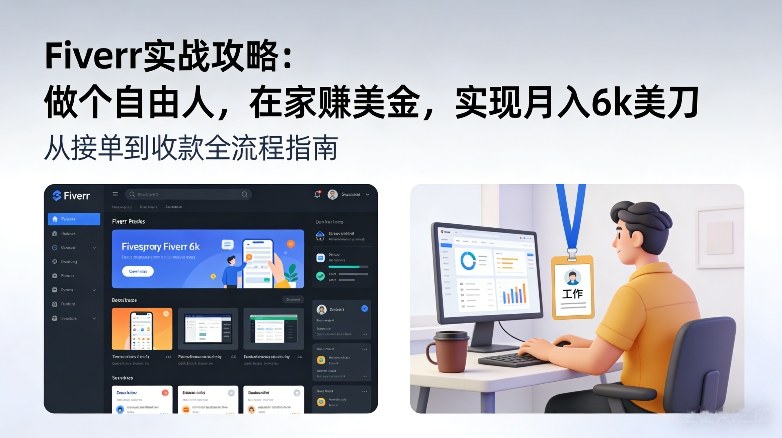 Fiverr实战攻略，做个自由人，在家賺美金，实现月入6k美刀-瀚宇网创