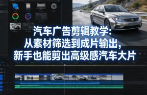 汽车广告剪辑教学：从素材筛选到成片输出，新手也能剪出高级感汽车大片-瀚宇网创