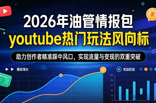 2026年油管情报包，youtube热门玩法风向标，助力创作者精准踩中风口，实现流量与变现的双重突破(更新)-瀚宇网创