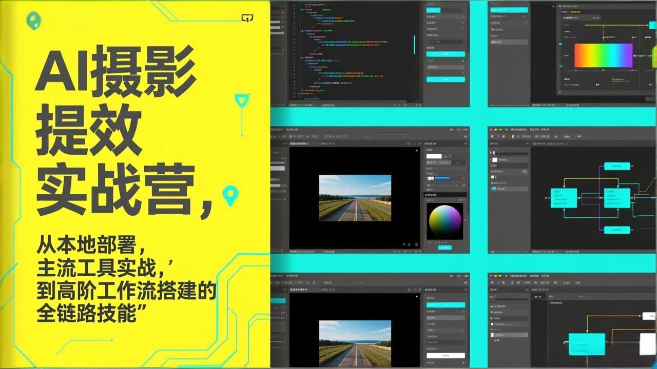 AI+摄影提效实战营，从本地部署，主流工具实战，到高阶工作流搭建的全链路技能-瀚宇网创
