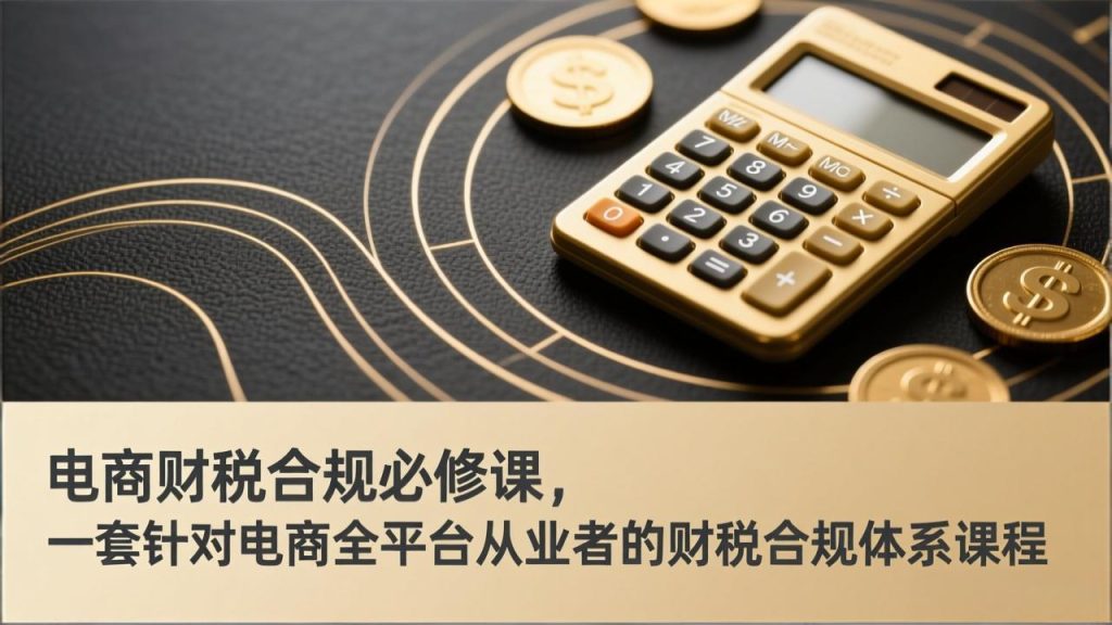 电商财税合规必修课，是一套针对电商全平台从业者的财税合规体系课程-瀚宇网创