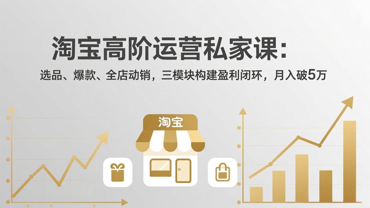 淘宝高阶运营私家课：选品、爆款、全店动销，三模块构建盈利闭环，月入破5万(更新26年2月-瀚宇网创