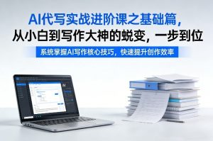 AI代写实战进阶课之基础篇，从小白到写作大神的蜕变，一步到位【揭秘】-瀚宇网创