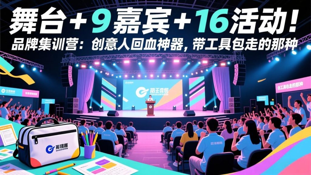 舞台 + 9 嘉宾 + 16 活动！品牌集训营：创意人回血神器，带工具包走的那种-瀚宇网创