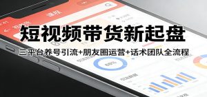 短视频带货新起盘:三平台养号引流+朋友圈运营+话术团队全流程-瀚宇网创