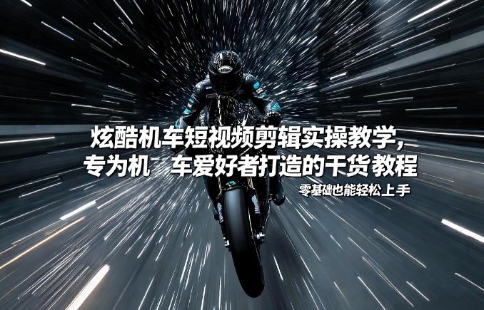 炫酷机车短视频剪辑实操教学，专为机车爱好者打造的干货教程，零基础也能轻松上手-瀚宇网创