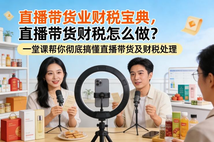 直播带货业财税宝典，直播带货财税怎么做？一堂课帮你彻底搞懂直播带货及财税处理-瀚宇网创