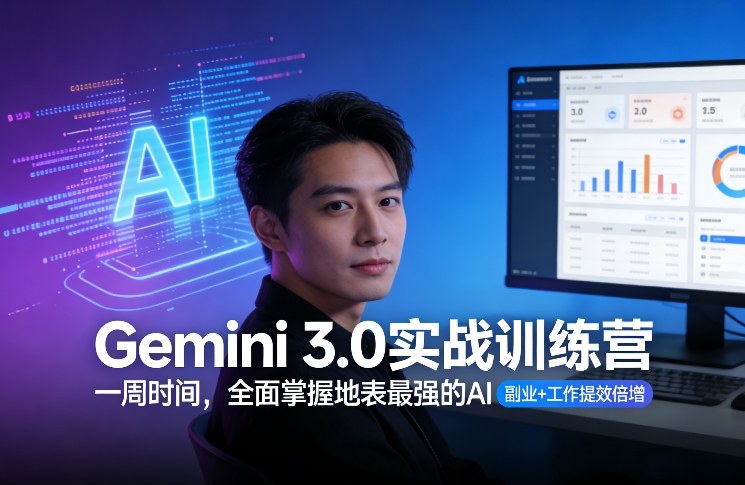 Gemini 3.0实战训练营，一周时间，全面掌握地表最强的AI，副业+工作提效倍增-瀚宇网创