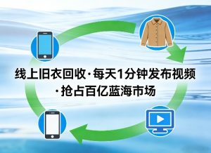 线上旧衣回收项目，我们给你提供视频，每天花一分钟发布视频，抢占百亿蓝海市场【揭秘】-瀚宇网创