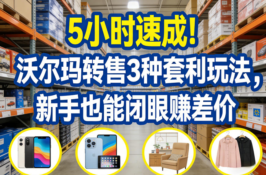 5小时速成！沃尔玛转售3种套利玩法，新手也能闭眼賺差价-瀚宇网创