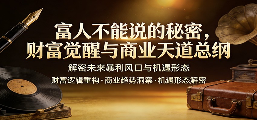 图片[1]-富人不能说的秘密，财富觉醒与商业天道总纲，解密未来暴利风口与机遇形态-瀚宇网创