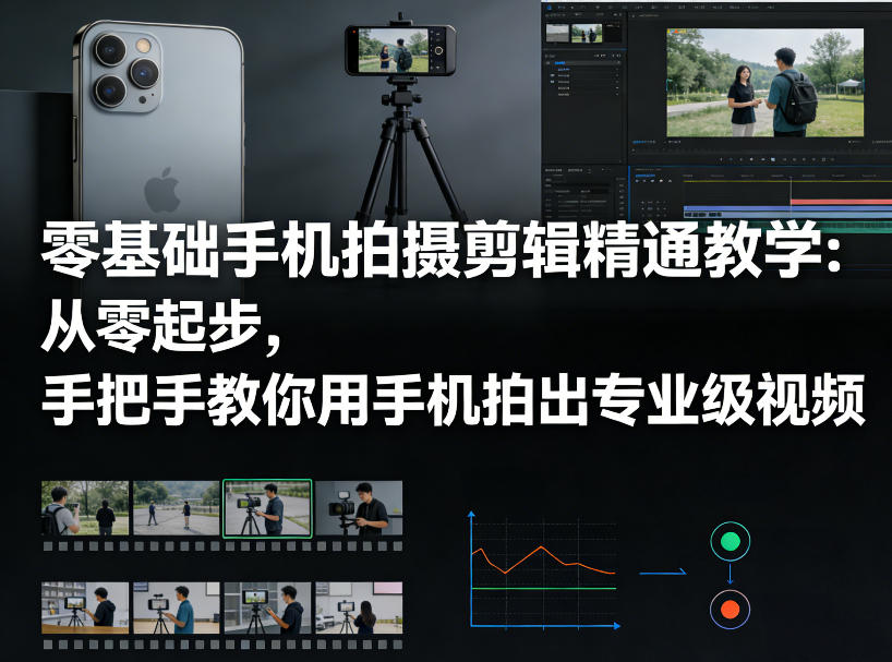 零基础手机拍摄剪辑精通教学：从零起步，手把手教你用手机拍出专业级视频-瀚宇网创