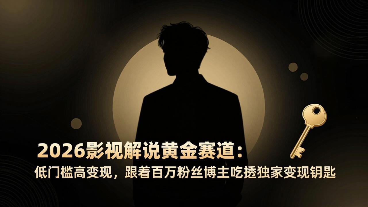 2026影视解说黄金赛道：低门槛高变现，跟着百万粉丝博主吃透独家变现钥匙-瀚宇网创
