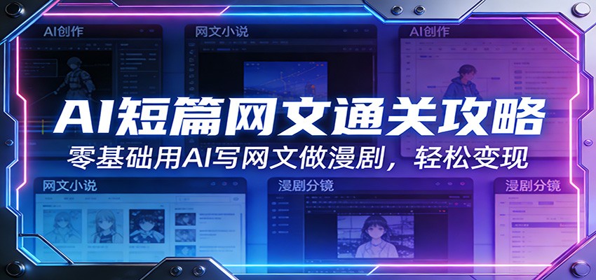 图片[1]-AI短篇网文通关攻略：零基础用AI写网文做漫剧，轻松变现-瀚宇网创