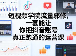 短视频学院流量邪修，一套能让你把抖音账号真正跑通的运营课-瀚宇网创
