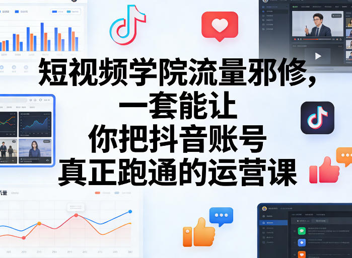 短视频学院流量邪修,一套能让你把抖音账号真正跑通的运营课-瀚宇网创