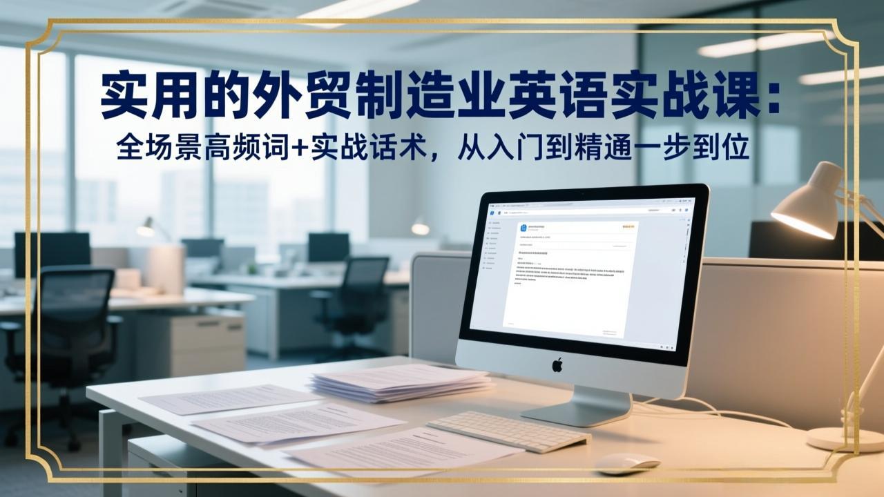 实用的外贸制造业英语实战课:全场景高频词+实战话术,从入门到精通一步到位-瀚宇网创