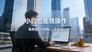 2026新项目，小白也能稳操作，每单盈利1000+上不封顶-瀚宇网创