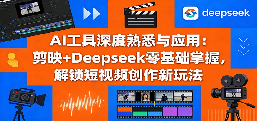 图片[1]-AI工具深度熟悉与应用：剪映+Deepseek零基础掌握，解锁短视频创作新玩法-瀚宇网创