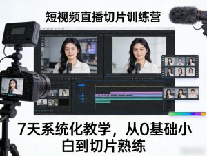 短视频直播切片训练营，7天系统化教学，从0基础小白到切片熟练-瀚宇网创