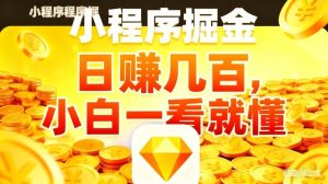 微信小程序掘金项目，不用复杂操作，5分钟就能学会上手操作，日入几张【揭秘】-瀚宇网创