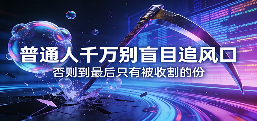 图片[1]-付费文章《通人千万别盲目追风口》否则到最后只有被收割的份-瀚宇网创