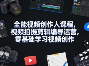 全能视频创作人课程，视频拍摄剪辑编导运营，零基础学习视频创作(更新2026年3月)-瀚宇网创