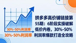 拼多多高价铺链接第55期：6阶段实操破解低价内卷，30%-50%利润率爆款打造全攻略-瀚宇网创