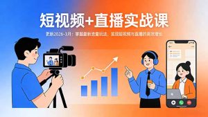 短视频+直播实战课-更新2026-3月：掌握最新流量玩法，实现短视频与直播的高效增长-瀚宇网创