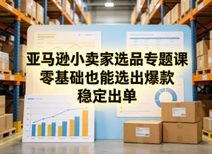 亚马逊小卖家选品专题课，零基础也能选出爆款，稳定出单-瀚宇网创