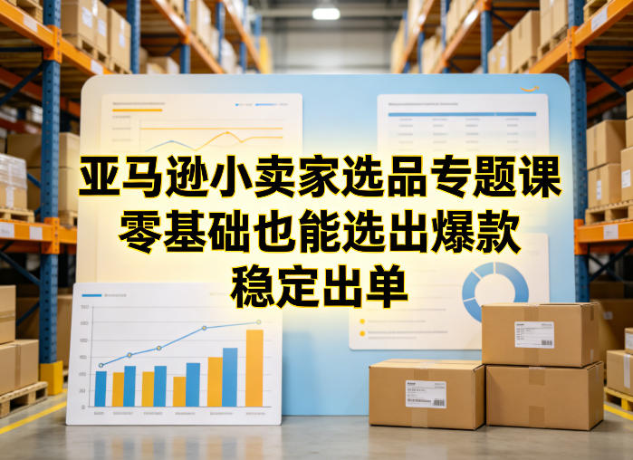 亚马逊小卖家选品专题课，零基础也能选出爆款，稳定出单-瀚宇网创